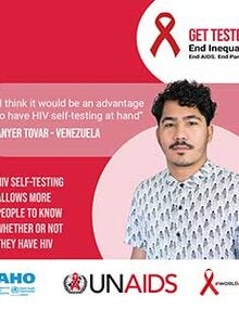 Social Media Postcard (Facebook / Instagram): HIV self-testing allows more people to know...