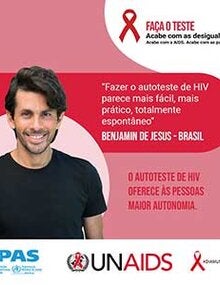 Cartão de Redes Sociais (Facebook / Instagram): O autoteste do HIV oferece às pessoas maior autonomia