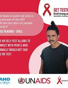 Social Media Postcard (Facebook / Instagram): The HIV self-test allows to connect with people who normally...