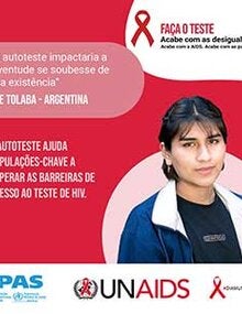 Cartão de Redes Sociais (Facebook / Instagram): O autoteste ajuda o populaçao-chave a superar as barreiras...