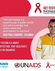 Social Media Postcard (Facebook / Instagram): Self-testing is a highly accepted tool that facilitates early HIV diagnosis