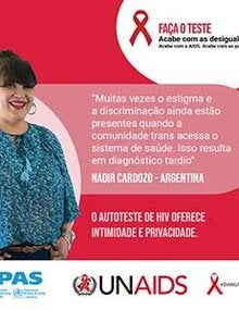 Cartão de Redes Sociais (Facebook / Instagram): O autoteste de HIV oferece intimidade e privacidade