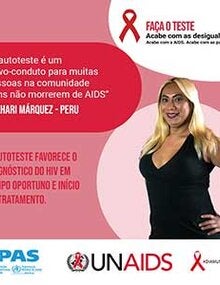 Cartão de Redes Sociais (Facebook / Instagram): O autoteste favorece o diagnóstico do HIV em tempo oportuno e início do tratamento