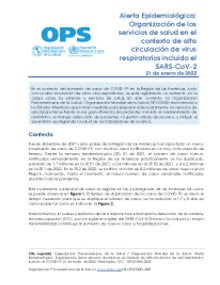 Alerta Epidemiológica: Organización de los servicios de salud en el contexto de alta circulación de virus respiratorios incluido el SARS-CoV-2 - 21 de enero de 2022