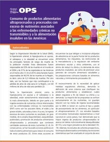 Consumo de productos ultraprocesados y procesados con exceso de nutrientes asociados con enfermedades crónicas no transmisibles y la alimentación insalubre en las Américas