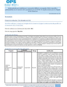 Evaluación regional de riesgos de enfermedades prevenibles por vacunación (difteria, sarampión, fiebre amarilla y poliomielitis): implicaciones para la Región de las Américas - 15 diciembre 2021