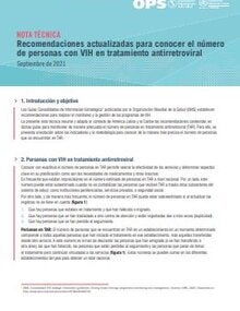 Nota técnica: recomendaciones actualizadas para conocer el número de personas con VIH en tratamiento antirretroviral. Septiembre de 2021