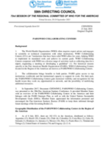 PAHO/WHO Collaborating Centres Information Document CD59/INF/6