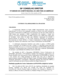 Documento de informação dos centros colaboradores da OPAS/OMS CD59/INF/6