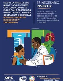 Afiche: Es necesario invertir para que los niños y los adolescentes tengan acceso a los servicios de prevención, diagnóstico y tratamiento recomendados por la OMS