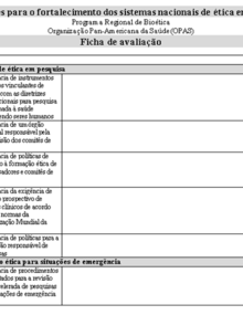 Ficha de avaliação