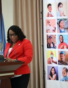 PAHO Director during the launch of Vaccination Week