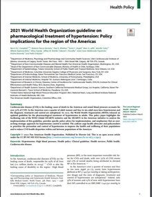 2021 World Health Organization guideline on pharmacological treatment of hypertension: Policy implications for the region of the Americas - The Lancet Regional Health – Americas
