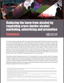 Cover of Reducing the harm from alcohol by regulating cross-border alcohol marketing, advertising and promotion: summary