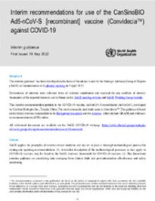 CanSino Vaccine covid 19 OMS