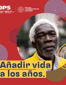 Tarjeta de redes sociales persona mayor añadir vida a los años