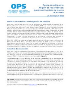 Fiebre amarilla en la  Región de las Américas: Manejo del inventario de reserva de vacunas