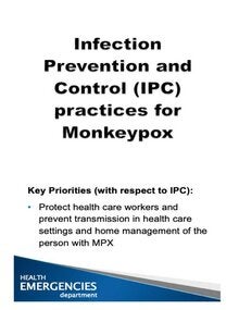 Presentation: Infection Prevention and Control practices for Monkeypox