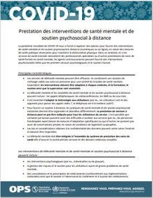 Prestation des interventions de santé mentale et de soutien psychosocial à distance