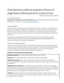 Orientaciones sobre la sospecha clínica y el diagnóstico diferencial de la viruela símica. Nota técnica provisional, junio del 2022