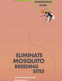Mosquito awareness week 2018-2019: "Destroy mosquito breeding sites". Banner roll up (JPG version 24x71 in.)