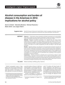 Alcohol consumption and burden of disease in the Americas in 2012: implications for alcohol policy
