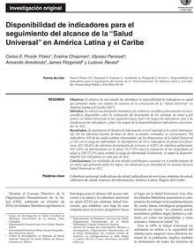 Disponibilidad de indicadores para el seguimiento del alcance de la “Salud Universal” en América Latina y el Caribe