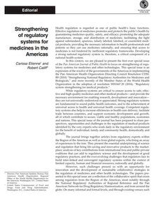 Strengthening of regulatory systems for medicines in the Americas