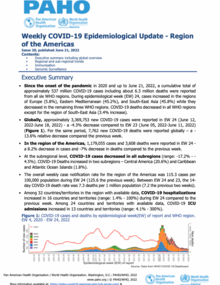 PAHO Weekly COVID-19 Epidemiological Update: Issue 20 (21 June 2022)