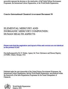 Elemental mercury and inorganic mercury compounds: Human health aspects; 2003