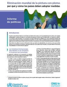 Eliminación mundial de la pintura con plomo: por qué y cómo los países deben adoptar medidas - Informe de políticas; 2020