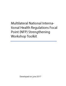 Multilateral National International Health Regulations Focal Point (NFP) Strengthening Workshop Toolkit