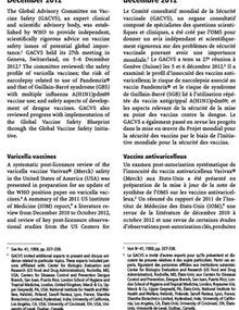 Report of the Global Advisory Committee on Vaccine Safety; 2012