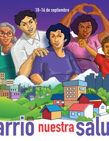 Grupo de personas rodeadas de su barrio