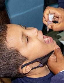 Boy received polio vaccine
