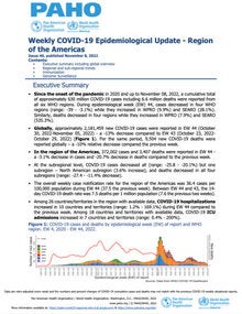 PAHO Weekly COVID-19 Epidemiological Update - 8 November 2022