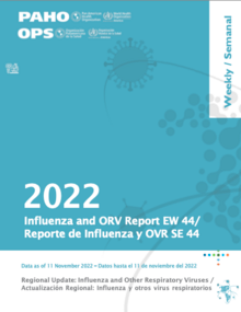 Cover Reporte Semanal de Influenza, Semana Epidemiológica 44 (18 de noviembre de 2022)