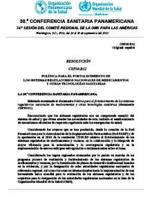 Portada de un documento de resolución en la CSP30