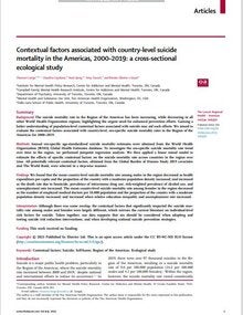 Contextual factors associated with country-level suicide mortality in the Americas, 2000-2019: a cross-sectional ecological study