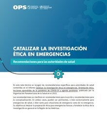 Catalizar la investigación ética en emergencias. Recomendaciones para autoridades de salud