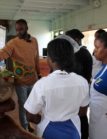 The competitors hearing the rules of the cook-off