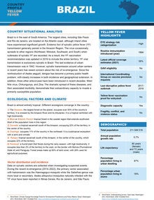 Yellow fever country profile Brazil