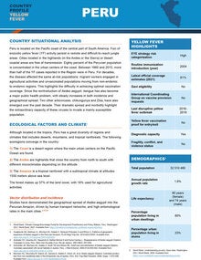 Yellow fever country profile Peru