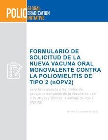 Formulario de solicitud de la nueva vacuna oral monovalente contra la poliomielitis de tipo 2 (nOPV2)