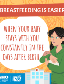 Card: Breastfeeding is easier when your baby stays with you constantly in the days after birth