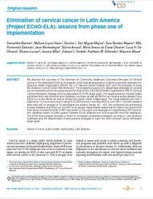 Elimination of cervical cancer in Latin America (Project ECHO-ELA): lessons from phase one of implementation