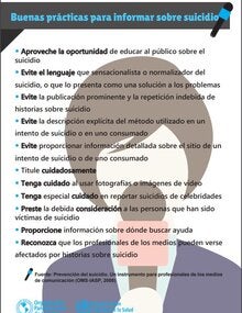 Folleto: Buenas prácticas para informar sobre suicidio