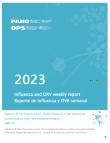Reporte Semanal de Influenza, Semana Epidemiológica 33 (25 de agosto del 2023)