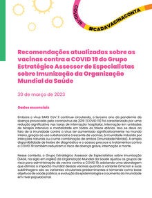 Recomendações atualizadas sobre as vacinas contra a COVID-19 SAGE WHO