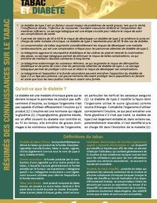 Tabac et diabète - Résumés des connaissances de l'OMS sur le tabac